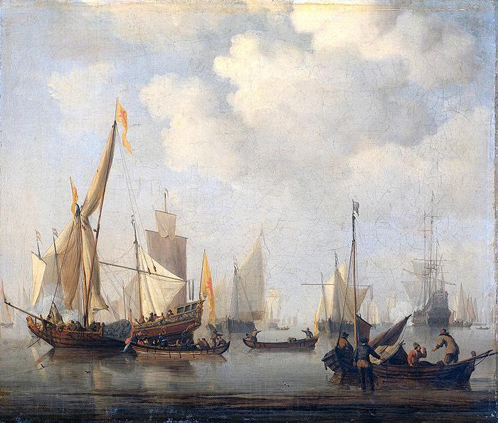 willem van de velde  the younger Ships in a calm Germany oil painting art